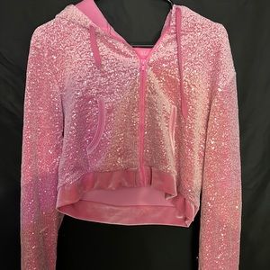 Sugar Thrillz Pink Sequin Crop Jacket